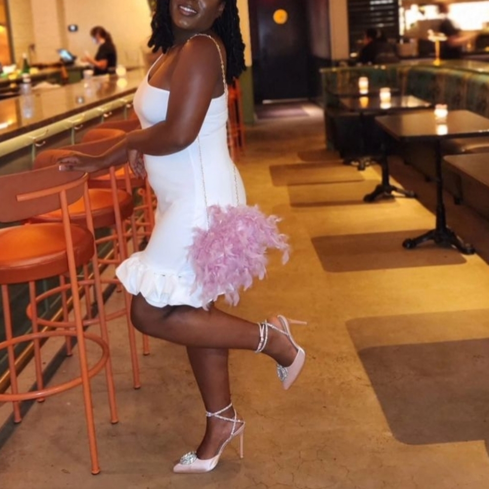White Ruffle One Shoulder Dress - Picture 2 of 4